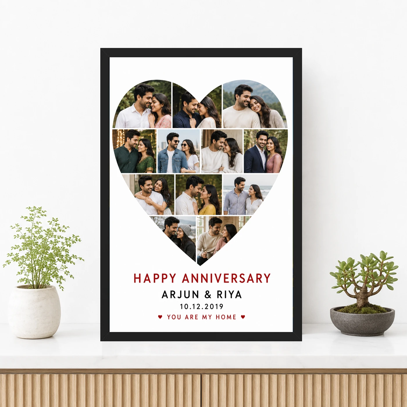 Anniversary Heart Shape Photo Collage Love Romantic Photo Frame 3 Anniversary Heart Shape Photo Collage Love Romantic Photo Frame mockup 3