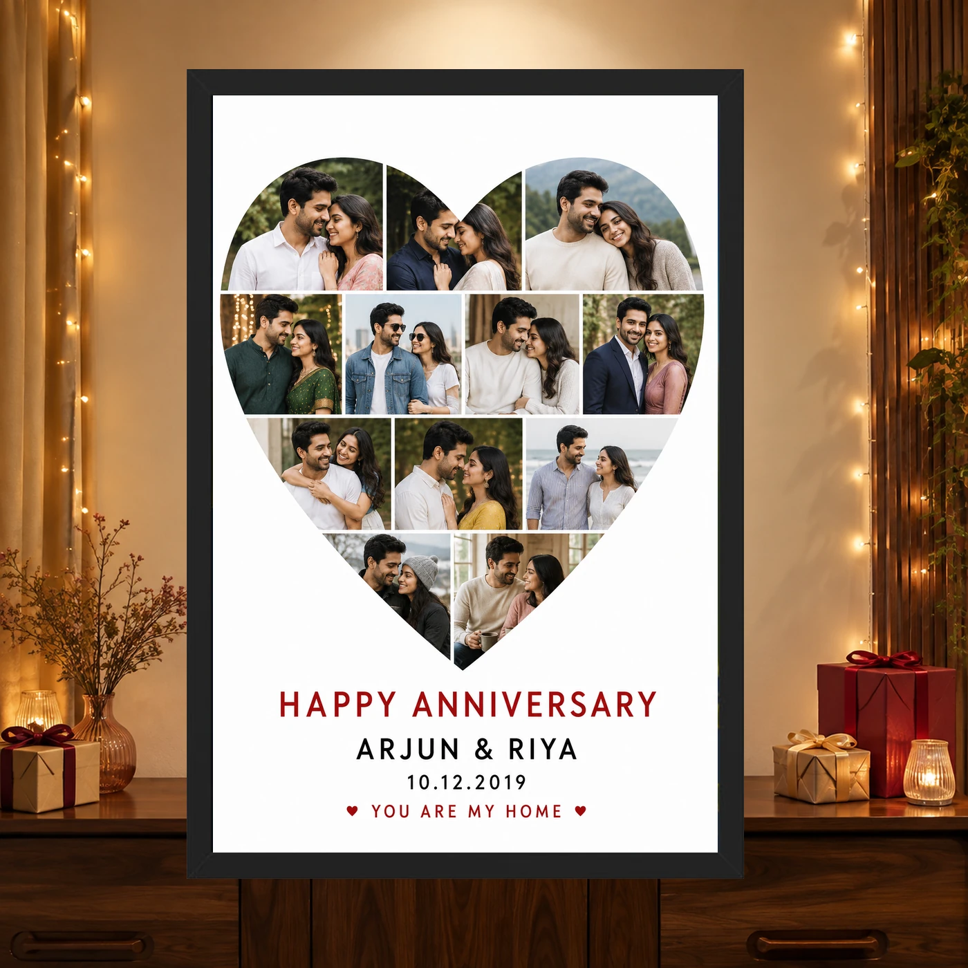 Anniversary Heart Shape Photo Collage Love Romantic Photo Frame 4 Anniversary Heart Shape Photo Collage Love Romantic Photo Frame mockup 4