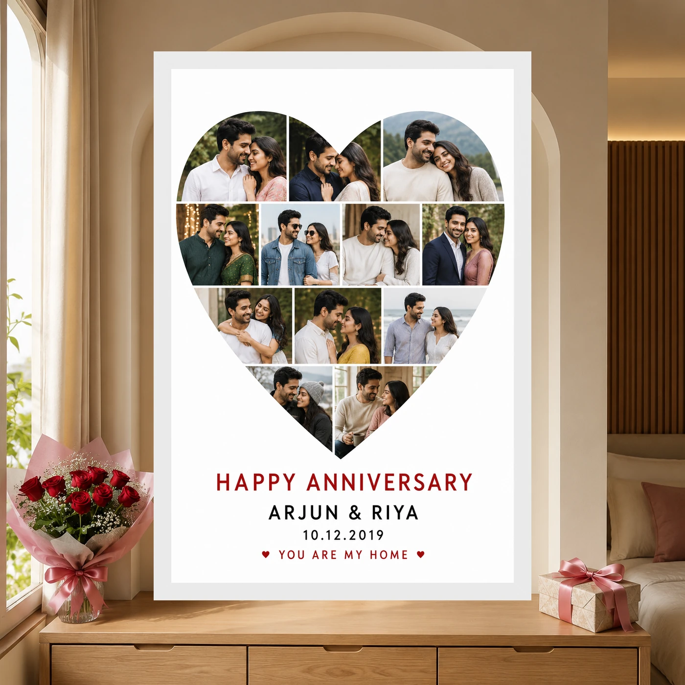 Anniversary Heart Shape Photo Collage Love Romantic Photo Frame 6 Anniversary Heart Shape Photo Collage Love Romantic Photo Frame mockup 6
