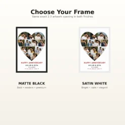 Anniversary Heart Shaped Collage Love Mosaic Couple Photo Frame mockup 7