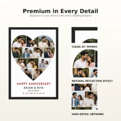 Anniversary Heart Shaped Collage Love Mosaic Couple Photo Frame mockup 9
