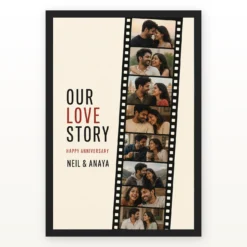 Anniversary Polaroid Strip Film Memories Couple Vintage Photo Frame mockup 1