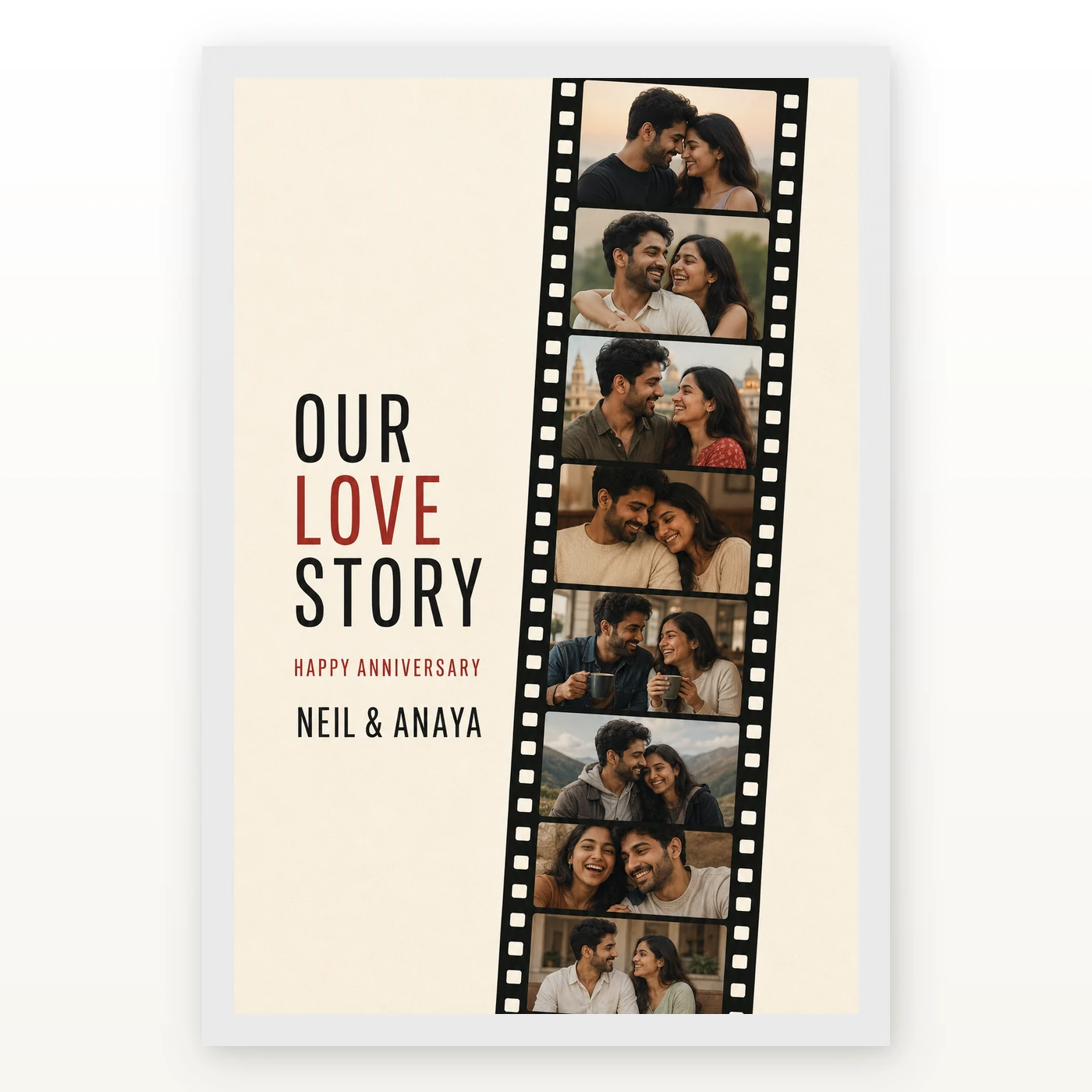 Anniversary Polaroid Film Strip Couple Memories Retro Photo Frame 2 Anniversary Polaroid Film Strip Couple Memories Retro Photo Frame mockup 2