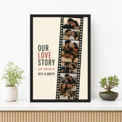 Anniversary Polaroid Strip Film Memories Couple Vintage Photo Frame 12 Anniversary Polaroid Strip Film Memories Couple Vintage Photo Frame mockup 3