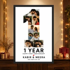 First Anniversary One Year Together Love Story Romantic Photo Frame 13 First Anniversary One Year Together Love Story Romantic Photo Frame mockup 4