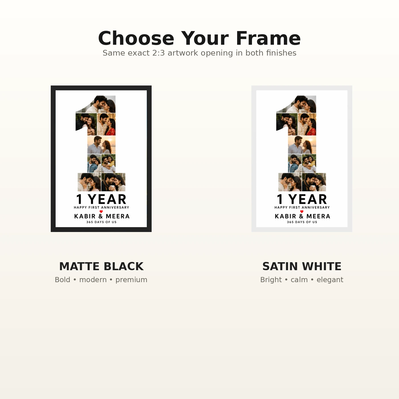 First Anniversary One Year Together Love Story Romantic Photo Frame 7 First Anniversary One Year Together Love Story Romantic Photo Frame mockup 7