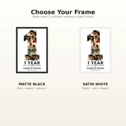 First Wedding Anniversary 1 Year Love Celebration Couple Photo Frame mockup 7