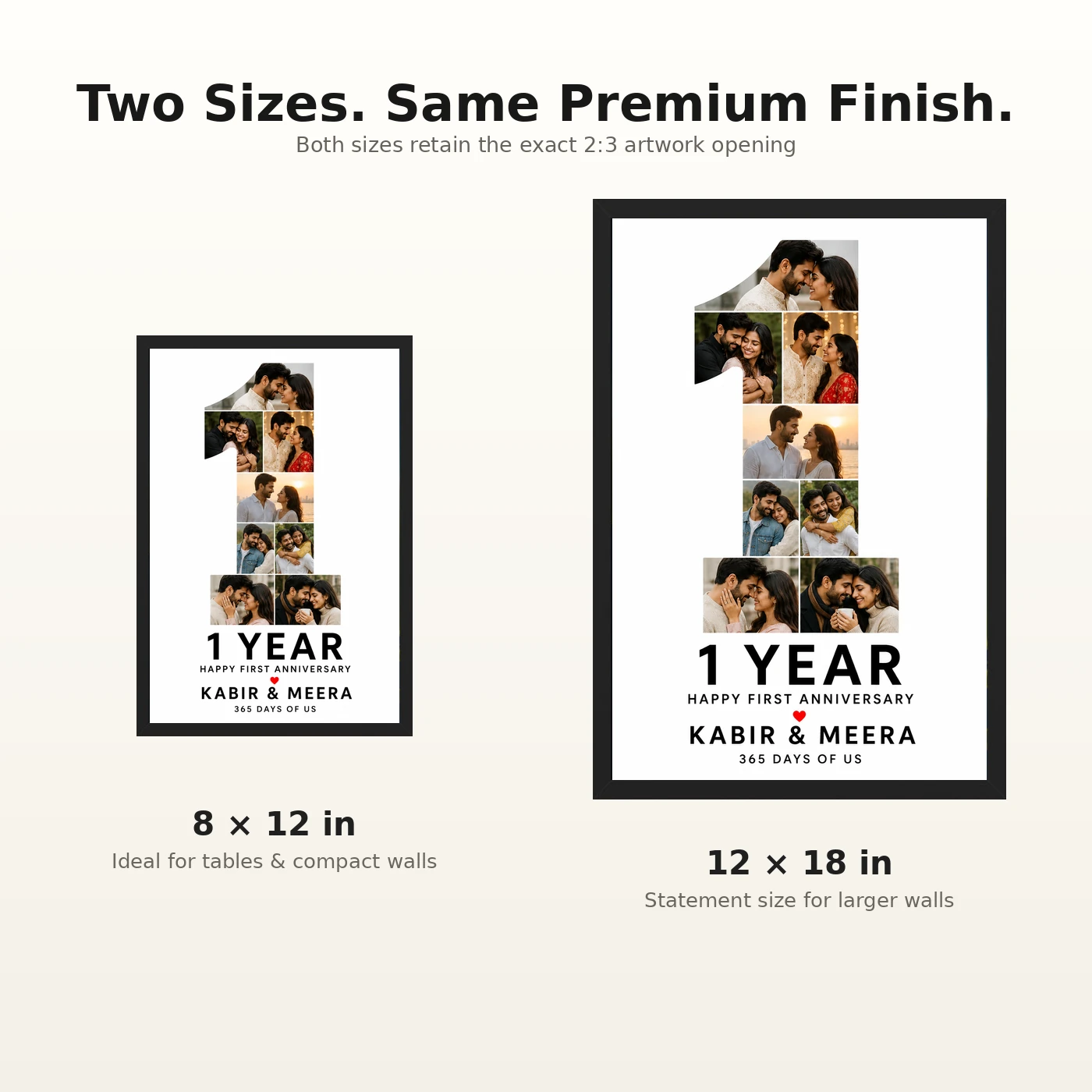 First Anniversary One Year Together Love Story Romantic Photo Frame 8 First Anniversary One Year Together Love Story Romantic Photo Frame mockup 8