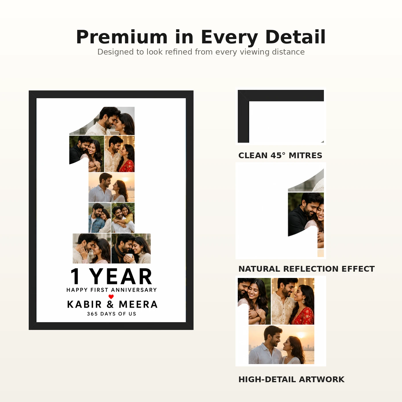 First Anniversary One Year Together Love Story Romantic Photo Frame 9 First Anniversary One Year Together Love Story Romantic Photo Frame mockup 9