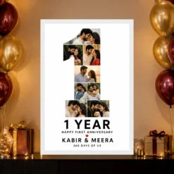 First Wedding Anniversary 1 Year Love Celebration Couple Photo Frame mockup 10