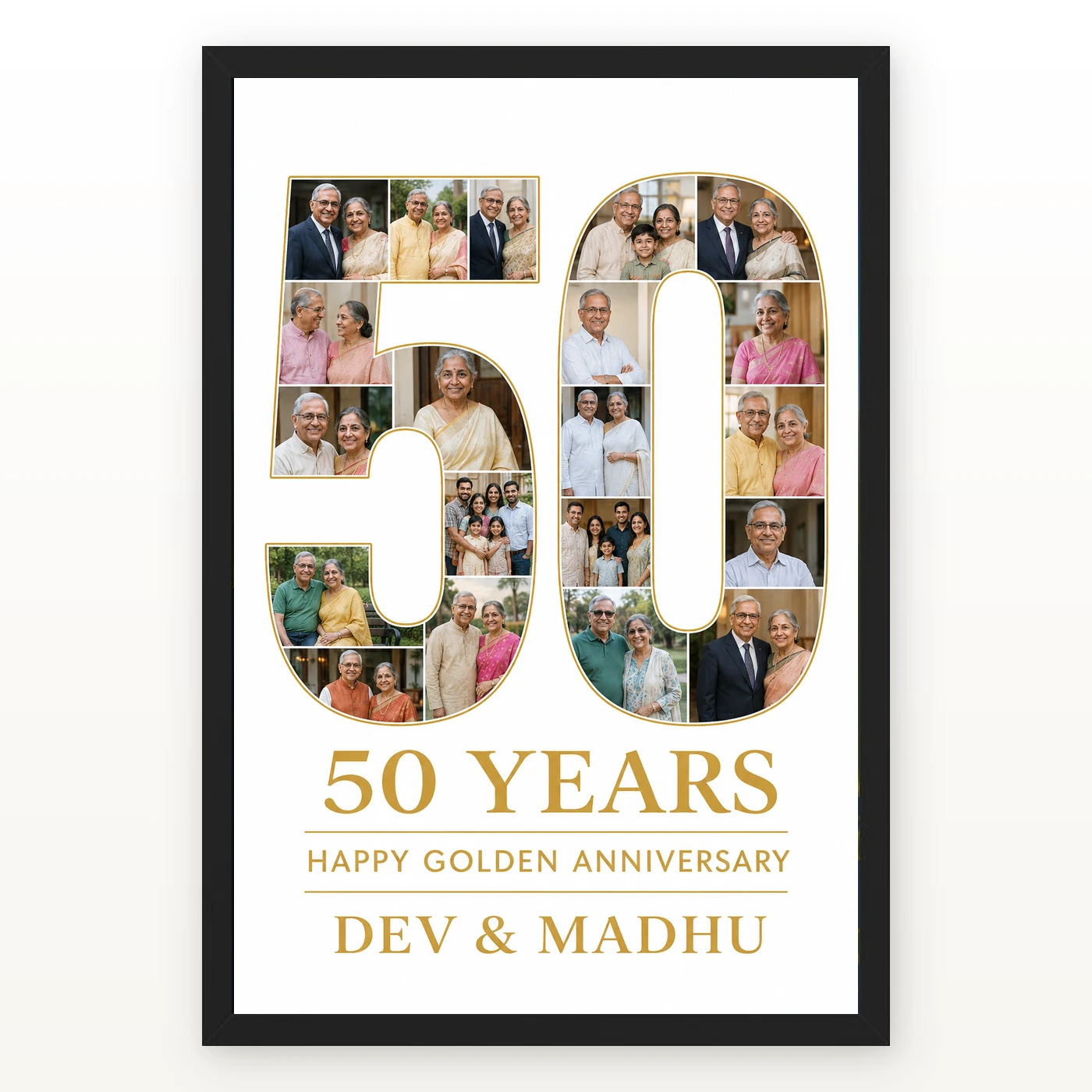 50 Years Golden Anniversary Milestone Elegant Celebration Photo Frame 1 50 Years Golden Anniversary Milestone Elegant Celebration Photo Frame mockup 1