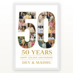Golden 50th Anniversary Milestone Jubilee Celebration Photo Frame mockup 2