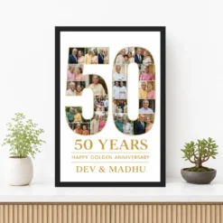 50 Years Golden Anniversary Milestone Elegant Celebration Photo Frame 12 50 Years Golden Anniversary Milestone Elegant Celebration Photo Frame mockup 3