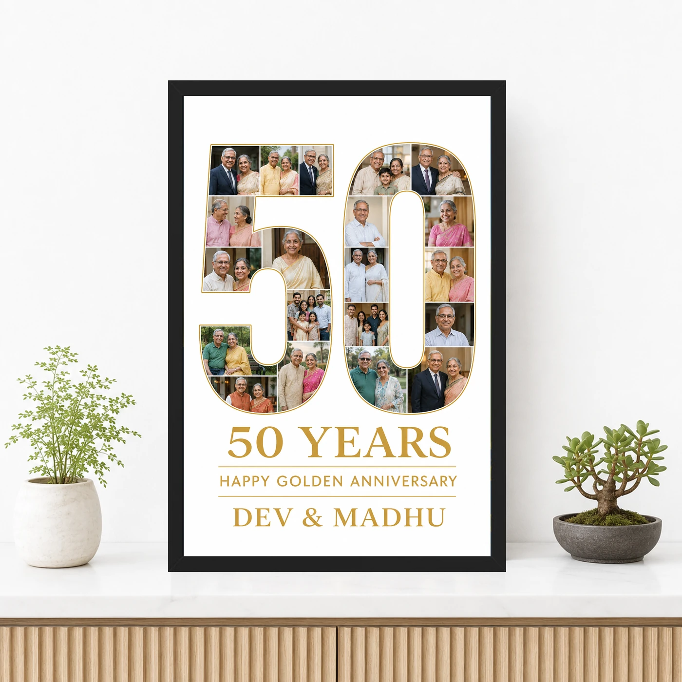 50 Years Golden Anniversary Milestone Elegant Celebration Photo Frame 3 50 Years Golden Anniversary Milestone Elegant Celebration Photo Frame mockup 3