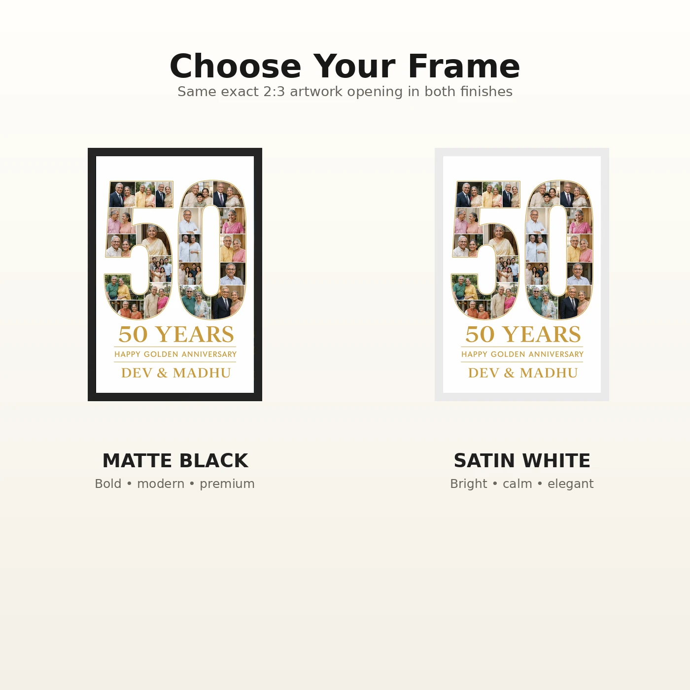 50 Years Golden Anniversary Milestone Elegant Celebration Photo Frame 7 50 Years Golden Anniversary Milestone Elegant Celebration Photo Frame mockup 7