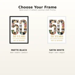 Golden 50th Anniversary Milestone Jubilee Celebration Photo Frame mockup 7