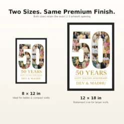 Golden 50th Anniversary Milestone Jubilee Celebration Photo Frame mockup 8