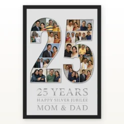 25th Anniversary Silver Jubilee Couple Love Milestone Photo Frame mockup 1