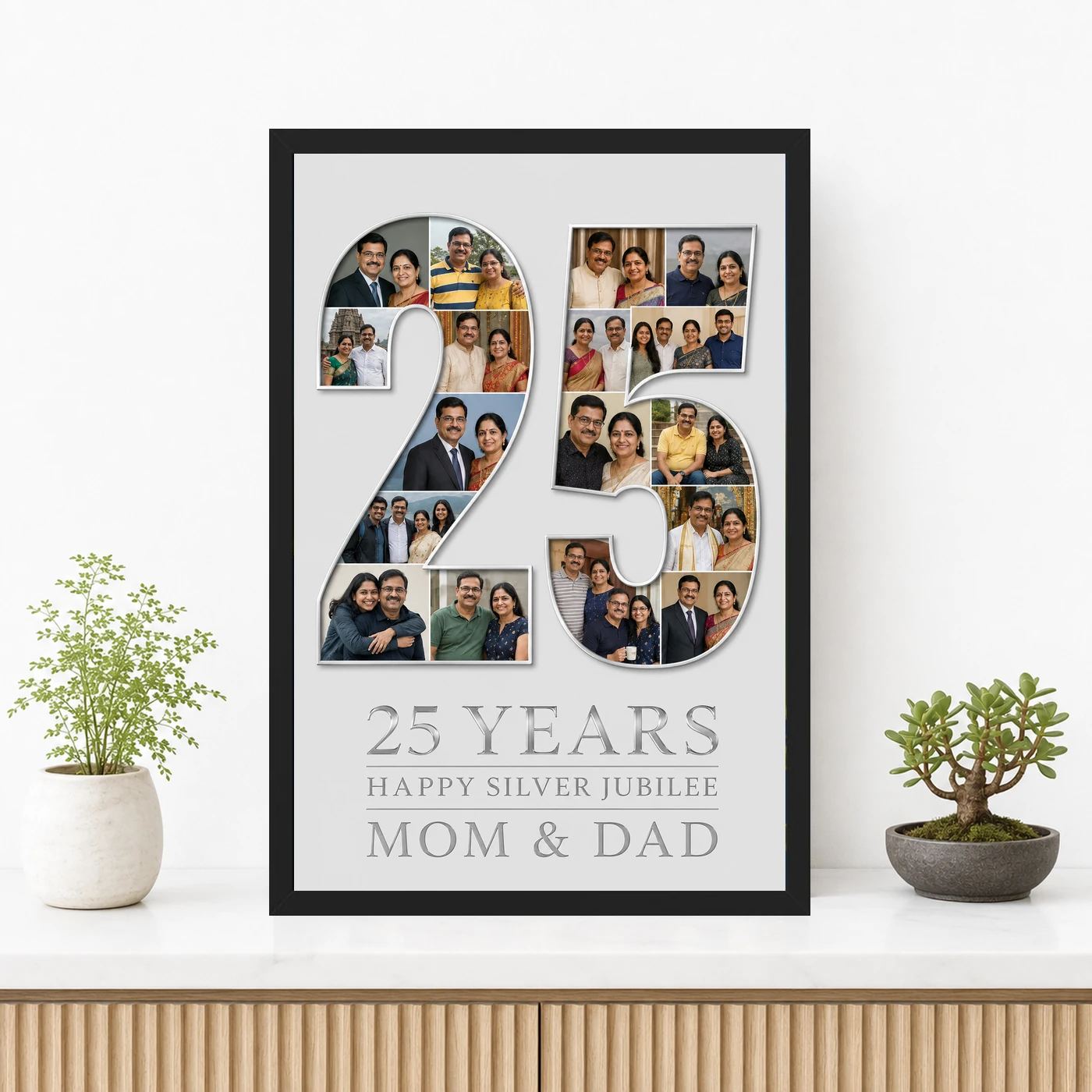 25th Anniversary Silver Jubilee Couple Love Milestone Photo Frame 3 25th Anniversary Silver Jubilee Couple Love Milestone Photo Frame mockup 3