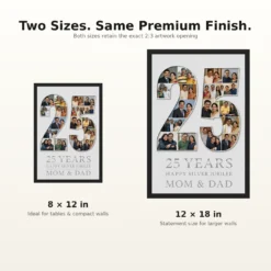 Silver 25th Anniversary Milestone Celebration 25 Years Photo Frame mockup 8