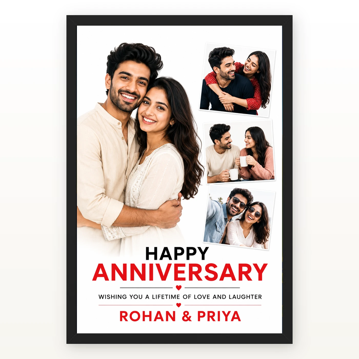 Happy Anniversary Heartfelt Wishes Floral Romantic Couple Photo Frame 1 Happy Anniversary Heartfelt Wishes Floral Romantic Couple Photo Frame mockup 1