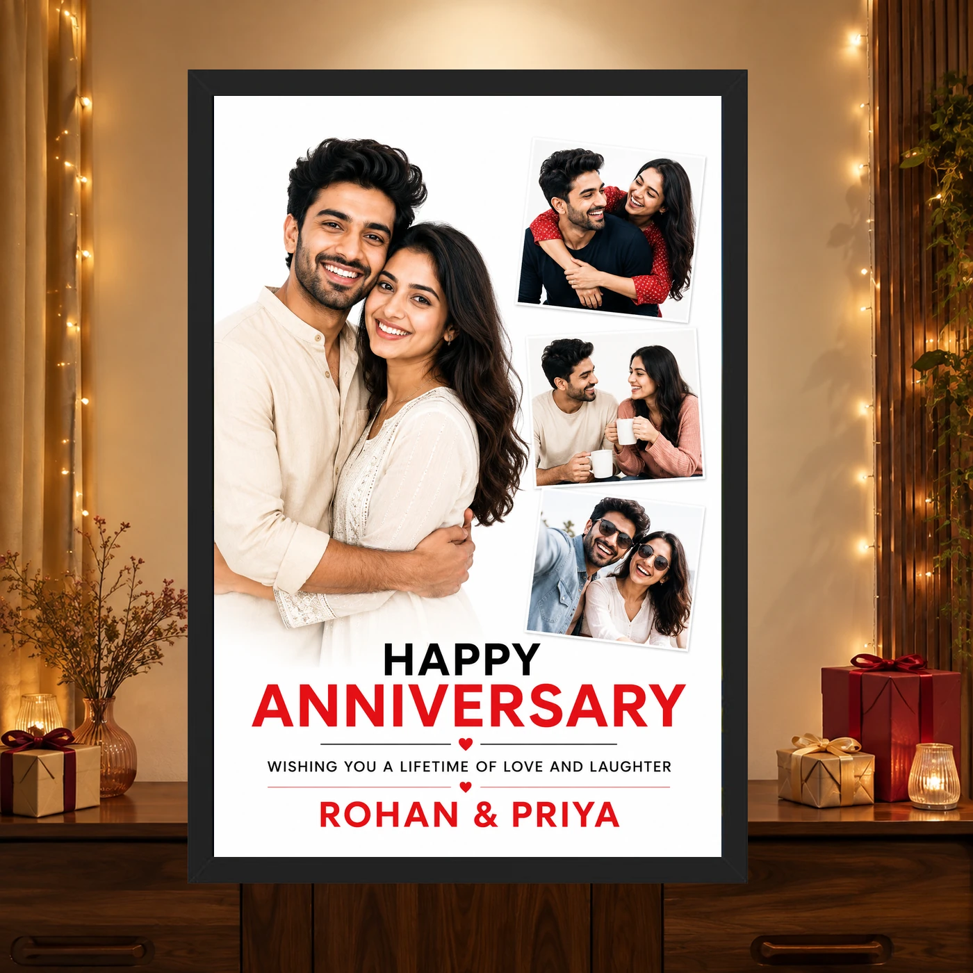 Happy Anniversary Heartfelt Wishes Floral Romantic Couple Photo Frame 4 Happy Anniversary Heartfelt Wishes Floral Romantic Couple Photo Frame mockup 4