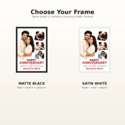 Happy Anniversary Romantic Floral Wishes Celebration Couple Photo Frame mockup 7