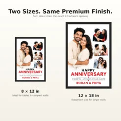 Happy Anniversary Romantic Floral Wishes Celebration Couple Photo Frame mockup 8