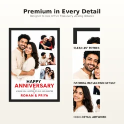 Happy Anniversary Romantic Floral Wishes Celebration Couple Photo Frame mockup 9