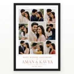 Anniversary Photo Collage Frame Romantic Love Memories Couple Photo Frame mockup 1