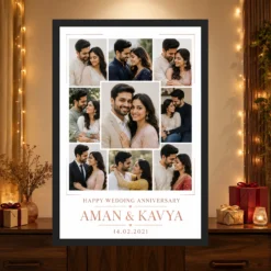 Anniversary Photo Collage Frame Rose Gold Elegant Love Photo Frame mockup 4