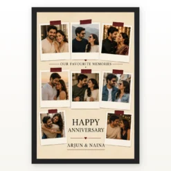 Collage Photo Frame for Anniversary Vintage Romantic Love Story Photo Frame mockup 1