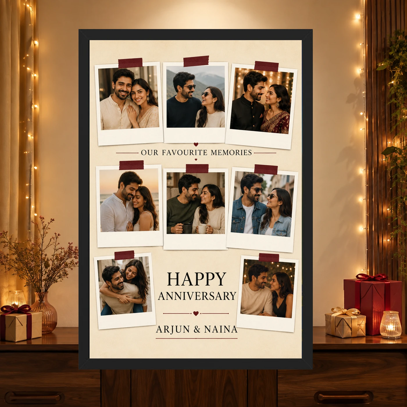 Collage Photo Frame for Anniversary Black Gold Luxury Memories Photo Frame 4 Collage Photo Frame for Anniversary Black Gold Luxury Memories Photo Frame mockup 4