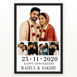 Wedding Photo Collage Frame Pastel Rose Elegant Couple Photo Frame mockup 1