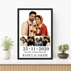 Wedding Photo Collage Frame Romantic Floral Love Memories Photo Frame mockup 3