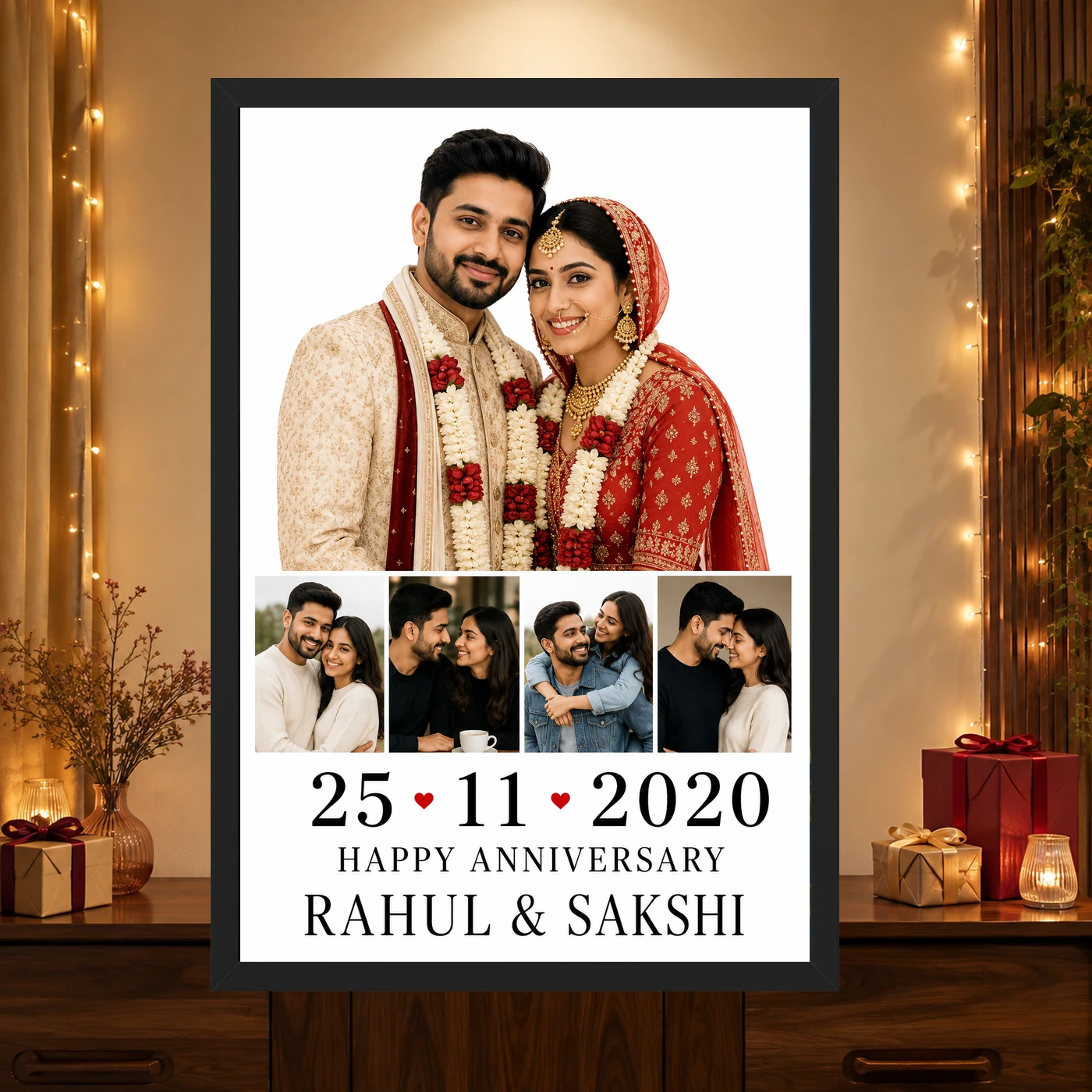 Wedding Photo Collage Frame Gold Script Timeless Love Photo Frame 4 Wedding Photo Collage Frame Gold Script Timeless Love Photo Frame mockup 4