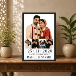 Wedding Photo Collage Frame Romantic Floral Love Memories Photo Frame mockup 5
