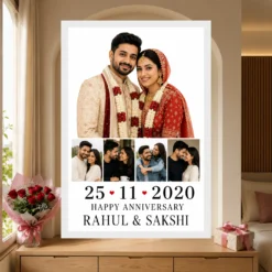 Wedding Photo Collage Frame Pastel Rose Elegant Couple Photo Frame mockup 6