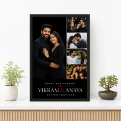 Best Couple Photo Frame Elegant Floral Love Keepsake Photo Frame mockup 3