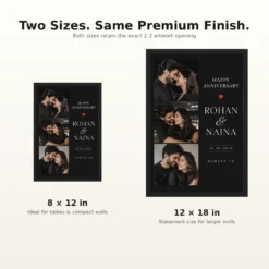Couple Photo Frame Anniversary Black Gold Elegant Milestone Photo Frame mockup 8