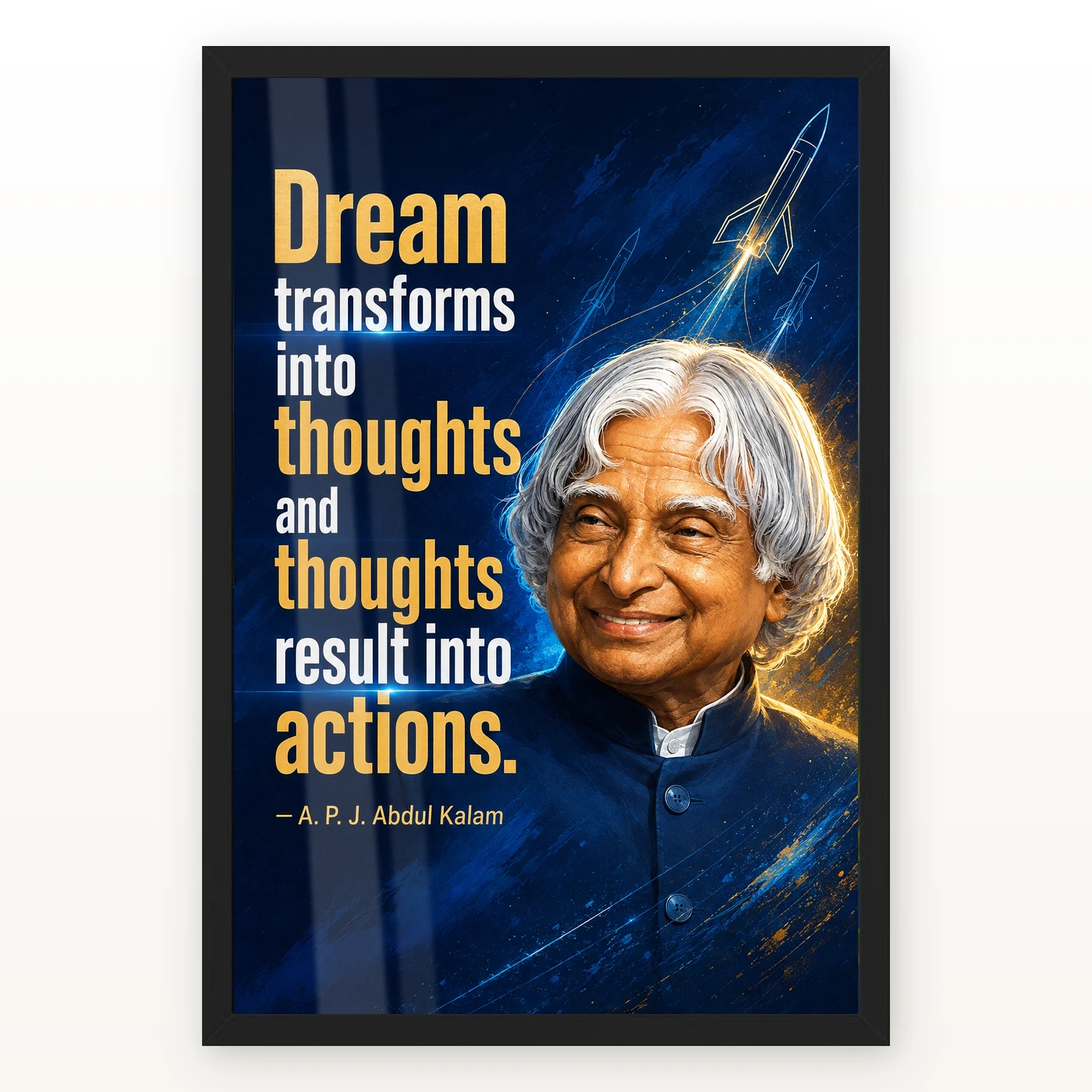 APJ Abdul Kalam photo frames with motivational quotes for home office school and study room