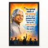 APJ Abdul Kalam Ignited Young Minds Quote Photo Frame showing a radiant youth-inspiration poster about young minds as the earth's most powerful resource – Black Frame Main View