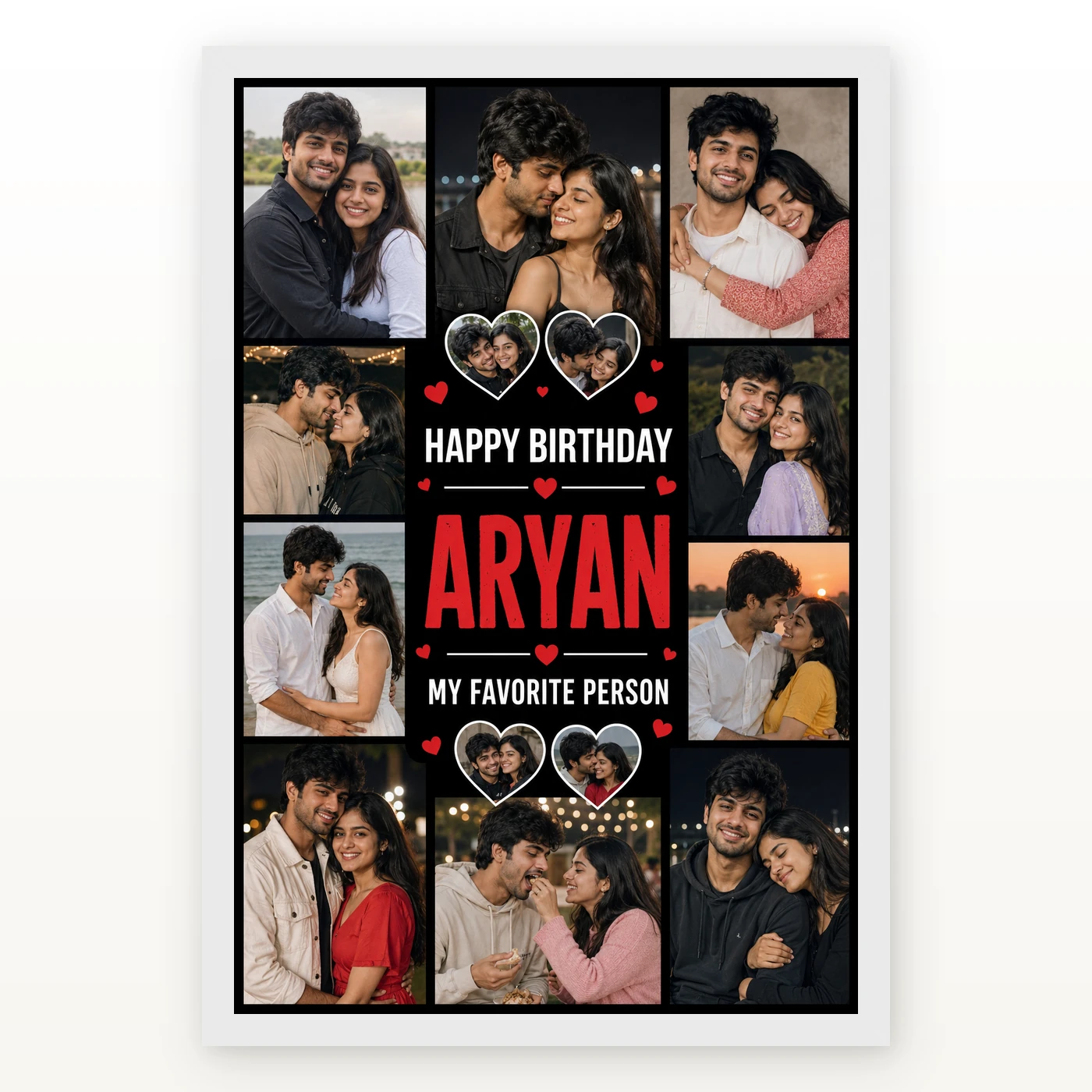Photo Frame Gift for Boyfriend Birthday Personalised Name 2 Photo Frame Gift for Boyfriend Birthday Personalised Name mockup 2