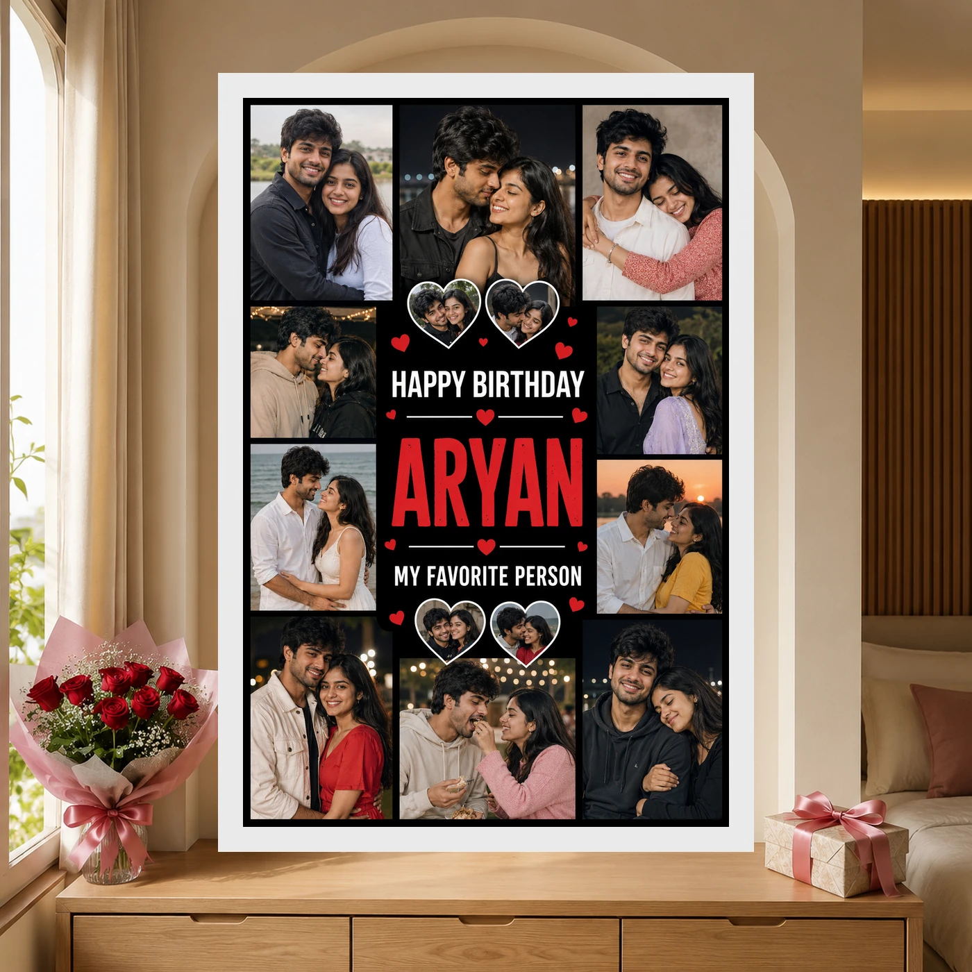 Photo Frame Gift for Boyfriend Birthday Personalised Name 6 Photo Frame Gift for Boyfriend Birthday Personalised Name mockup 6