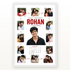 Personalized Heartline Timeline Photo Grid Frame With Message mockup 2