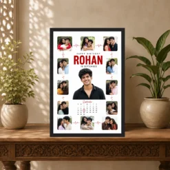 Personalized Heartline Timeline Photo Grid Frame With Message mockup 5