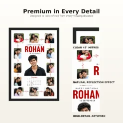 Personalized Heartline Timeline Photo Grid Frame With Message mockup 9