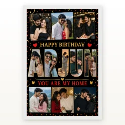 Personalized Name Mosaic Photo Grid Frame With Message mockup 2