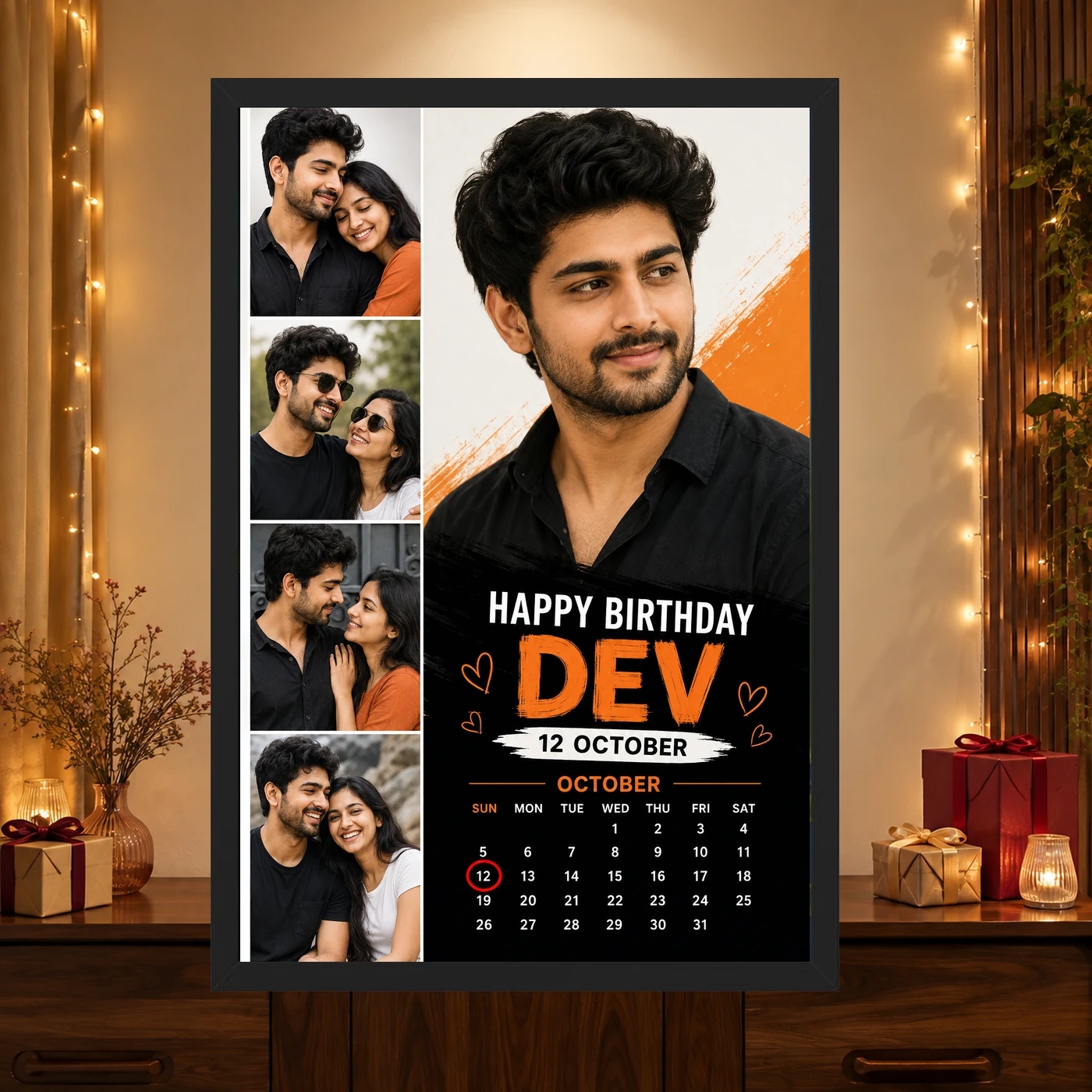 Customized Boyfriend Birthday Frame with Photo | Personalized Birthday Gift Frame 4 Customized Boyfriend Birthday Frame with Photo | Personalized Birthday Gift Frame mockup 4