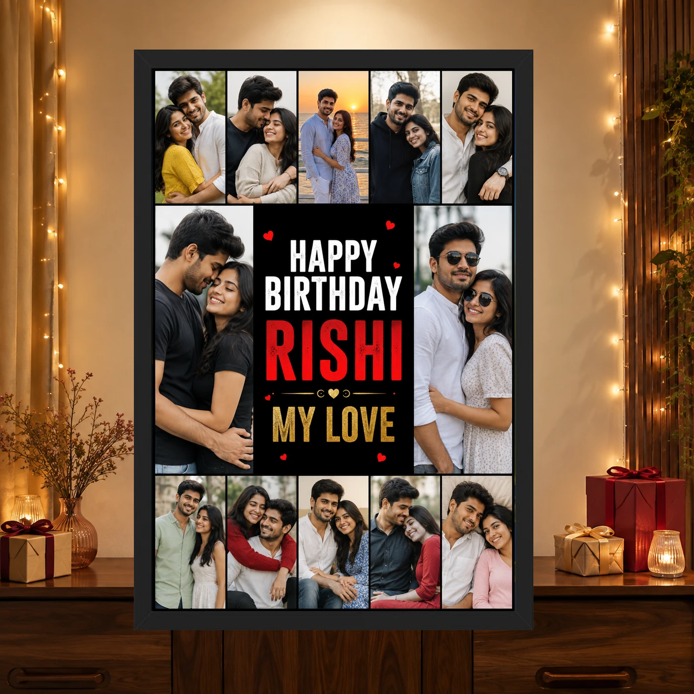 Boyfriend Photo Frame Birthday Gift Idea Collage 4 Boyfriend Photo Frame Birthday Gift Idea Collage mockup 4